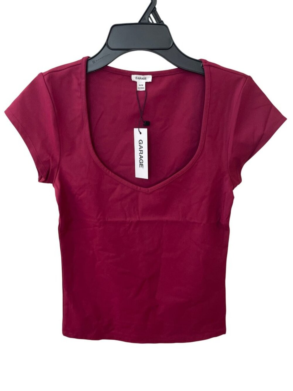 Garage Sleek Sweetheart Tee Sour Cherry Nylon Spandex Blend Women's Size M NWT